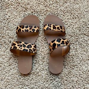 J Crew Women’s summer sandals. Leopard print straps